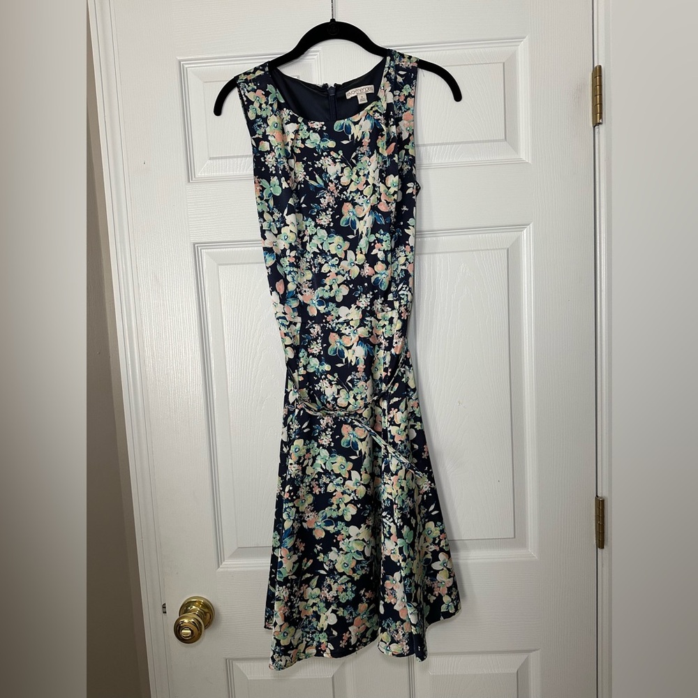 Eva Mendes for New York & Company Floral Mini Dress with Belt